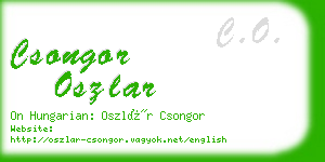 csongor oszlar business card